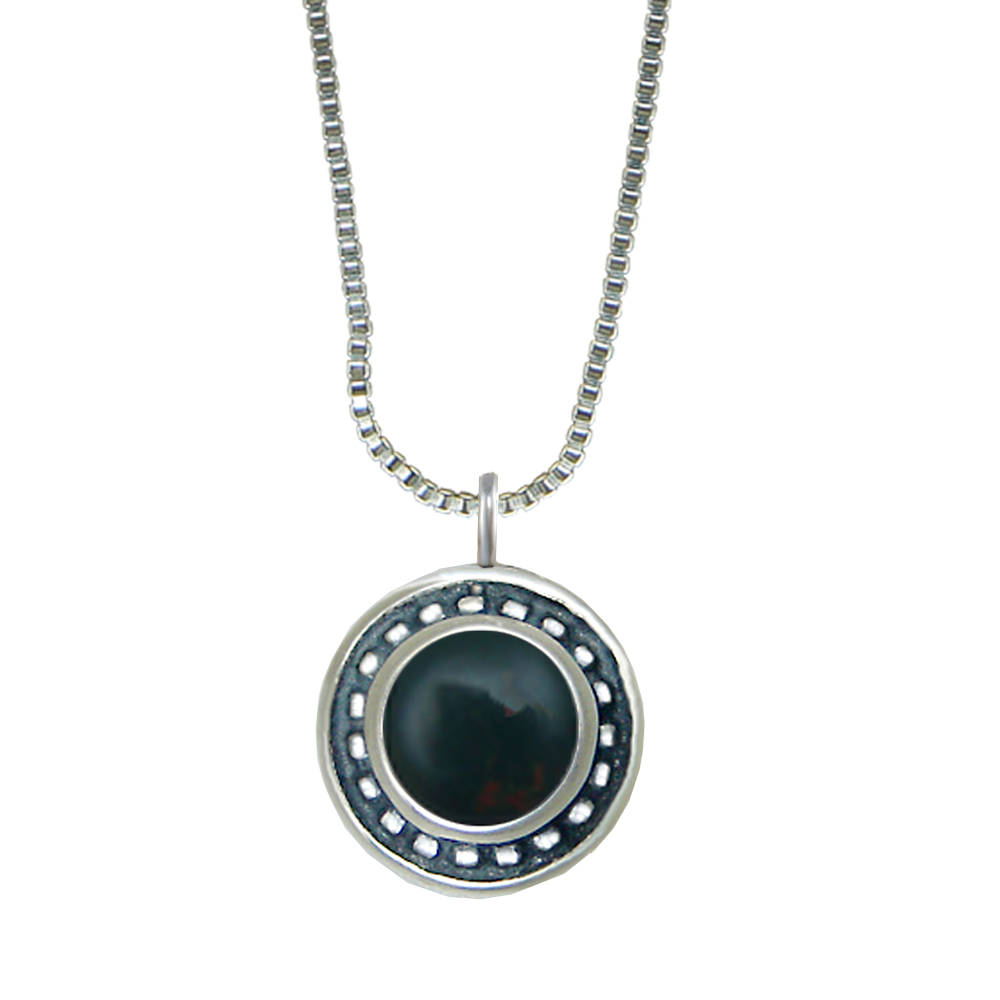 Sterling Silver Little Bloodstone Pendant Necklace